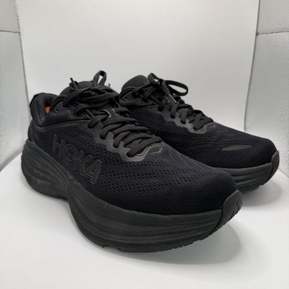 Hoka Bondi 8 Mens Running Shoes Black Black 1123202 BBLC Size 8.5 D